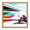 Artery8 Moto GP Isle Of Man TT Superbike Motorbike Motorcycle Vibrant Modern Abstract Watercolour Painting Square Framed Wall Art Print Picture 16X16 Inch thumbnail 1