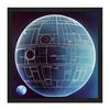 Artery8 Wall Art Print Death Star Space Station Design Exterior Blue Blue Square Framed Picture 16X16 Inch thumbnail 1