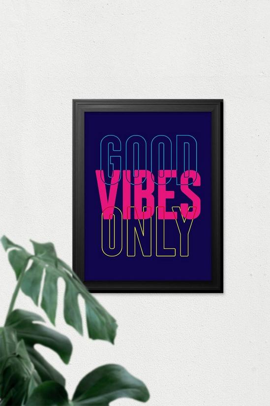 Wee Blue Coo Wall Art Print Good Vibes Only Quote Typography Premium Black Framed 2