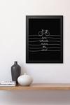 Wee Blue Coo Two Wheels Move the Soul Quote Cycling Bike Black Framed Art Print thumbnail 3