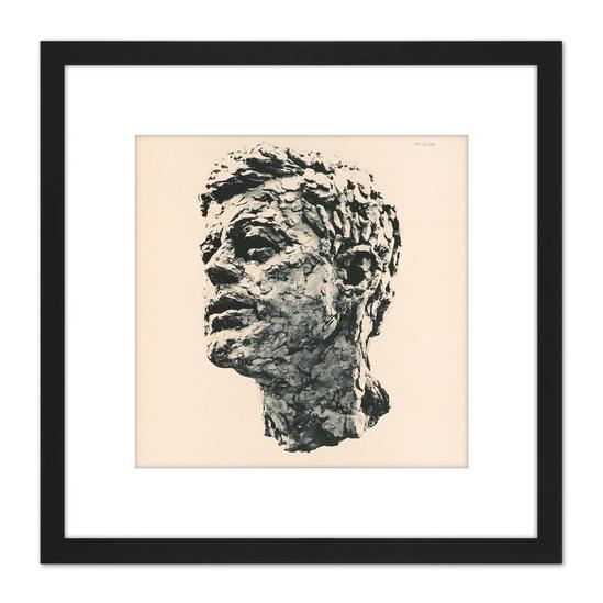 Artery8 John F Kennedy Head Sculpture Usa President 8X8 Inch Square Wooden Framed Wall Art Print Picture with Mount 1