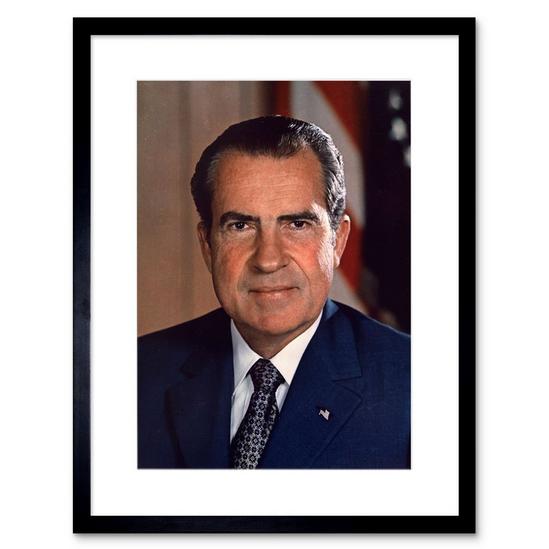 Artery8 Wall Art Print US President Richard Nixon Portrait Photo Artwork Framed 9X7 Inch 1