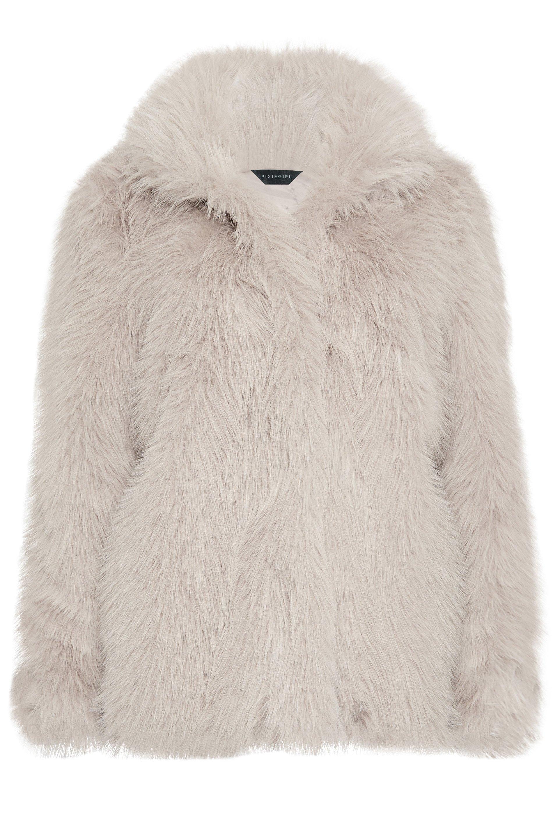 Misspap Premium Collared Faux Fur Coat