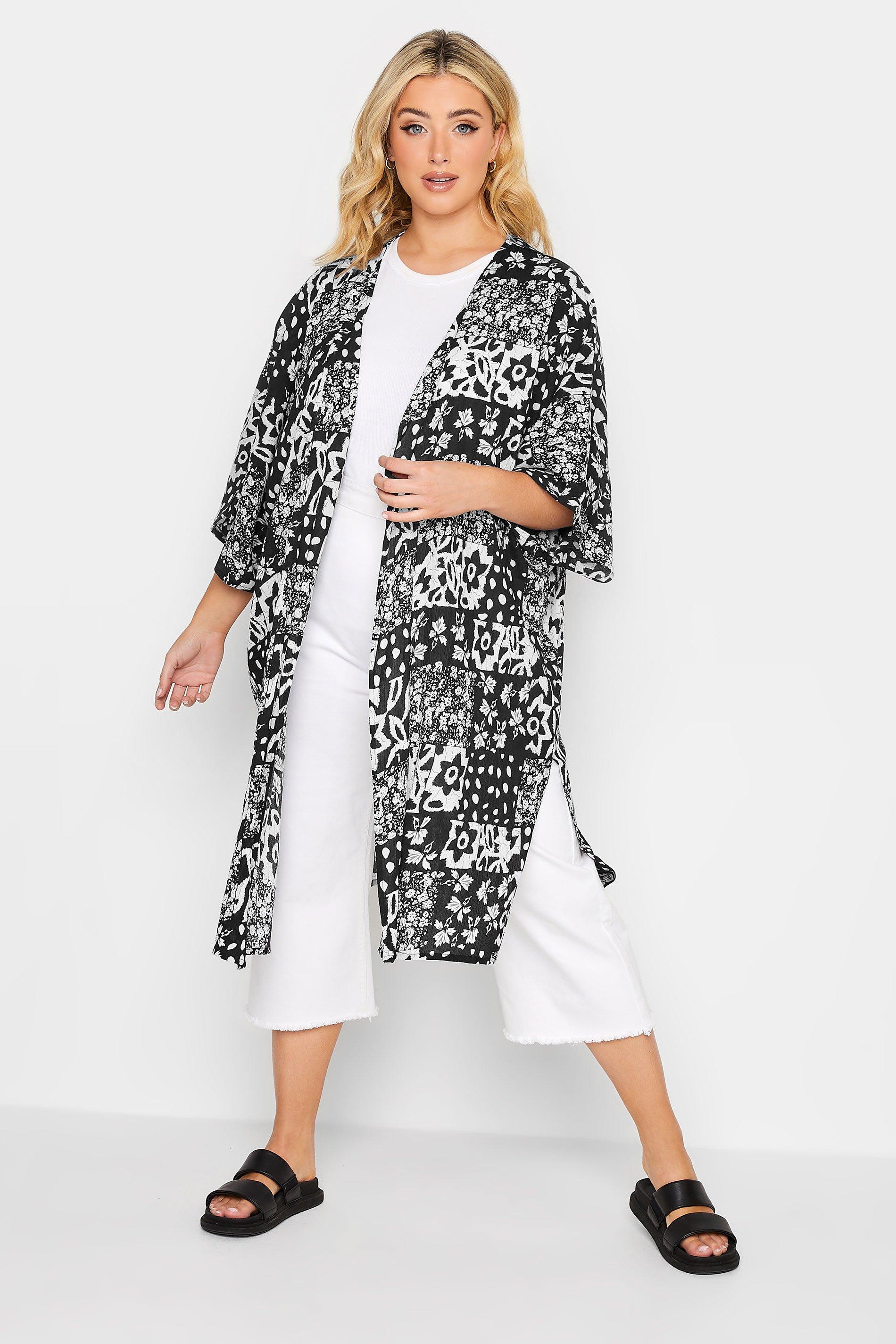 Longline Tropical Print Cover Up