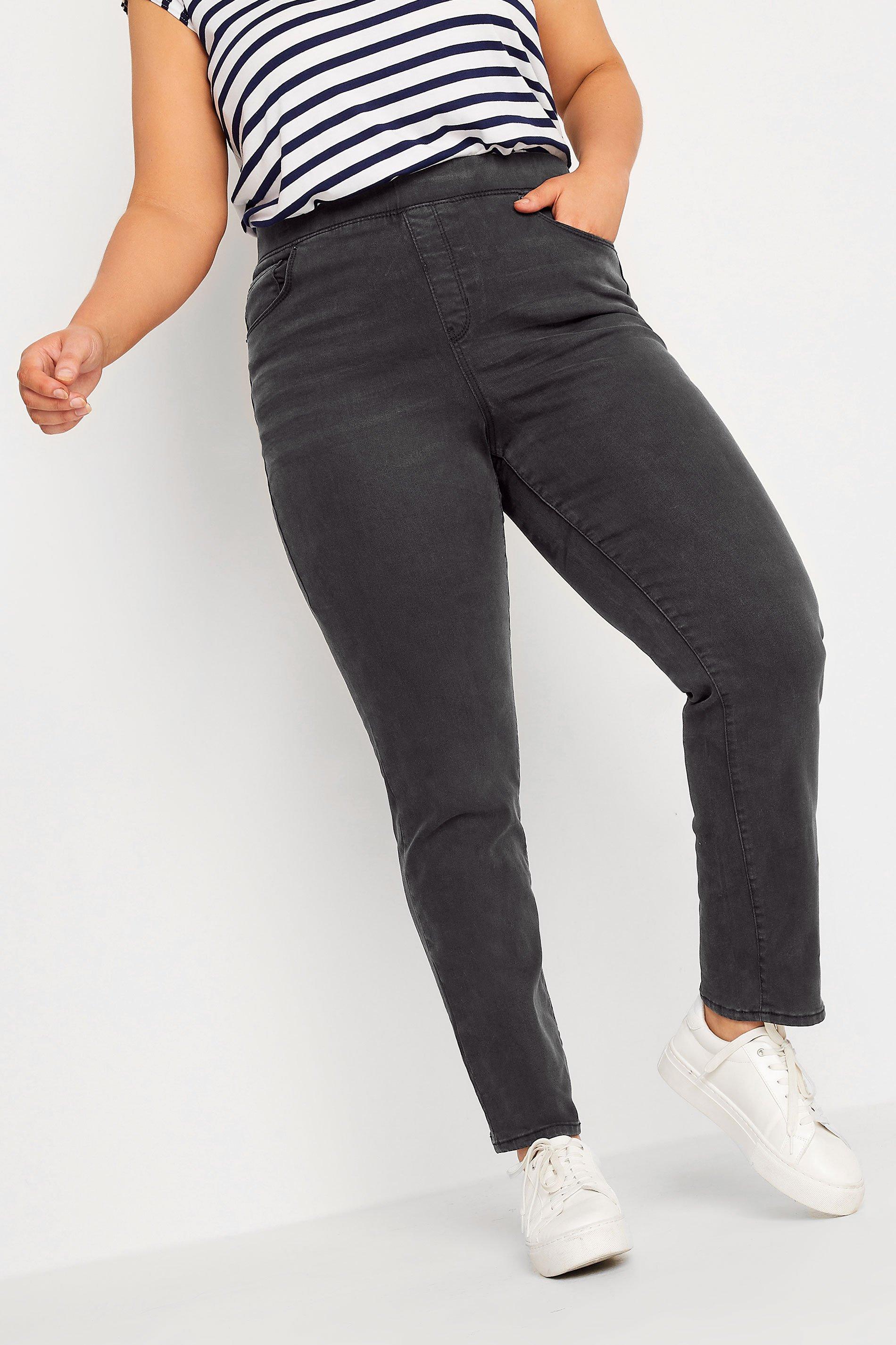 Yours for Good Curve Indigo Distressed Cat Scratch Stretch Jenny Jeggings -  Women's : : Fashion