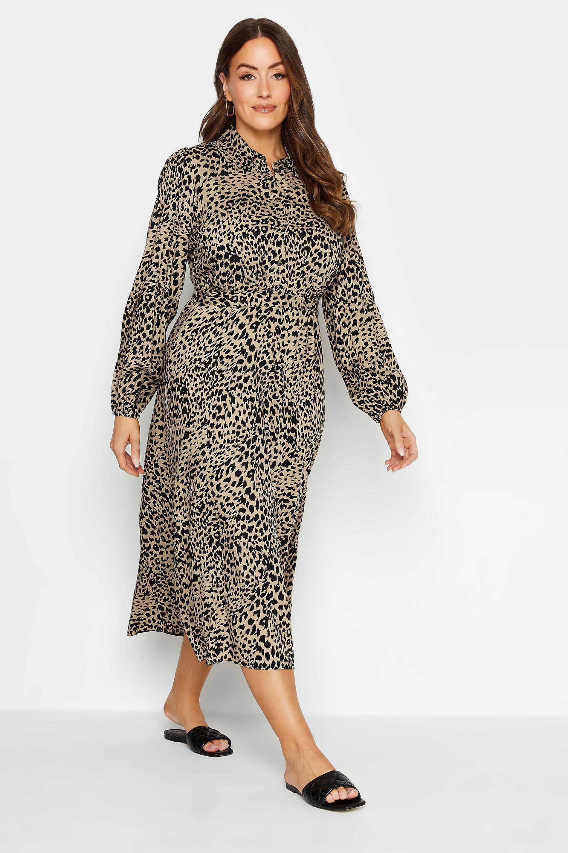 Leopard Print Midaxi Shirt Dress