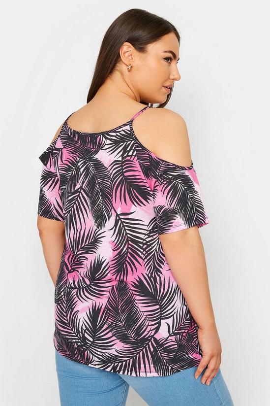 Tops | Tropical Print Cold Shoulder Top | Yours