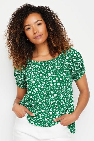 Product Floral Print Boho Top Green