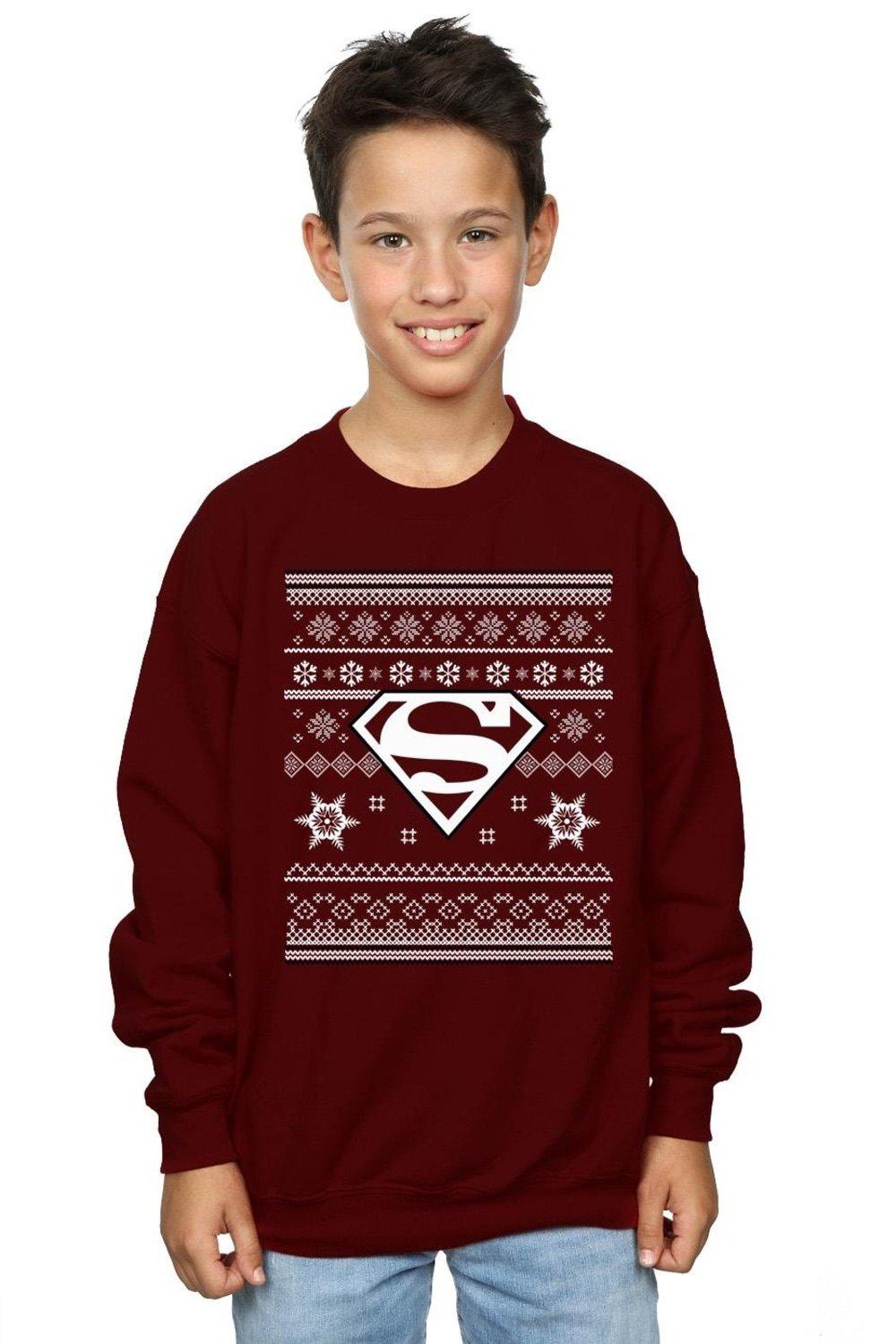 Christmas Knit Superman Sweatshirt