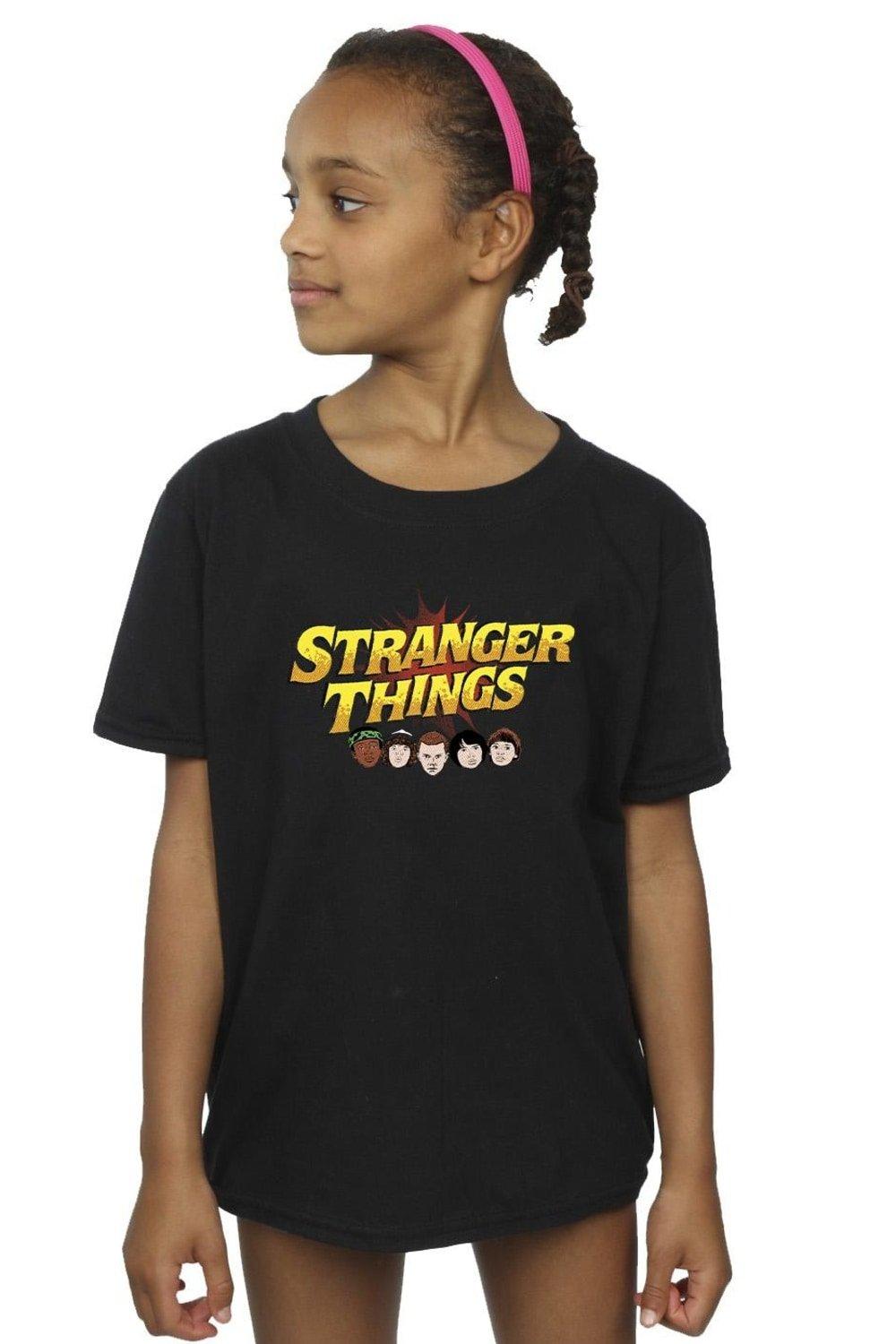 Stranger Things Comic Heads Cotton T-Shirt