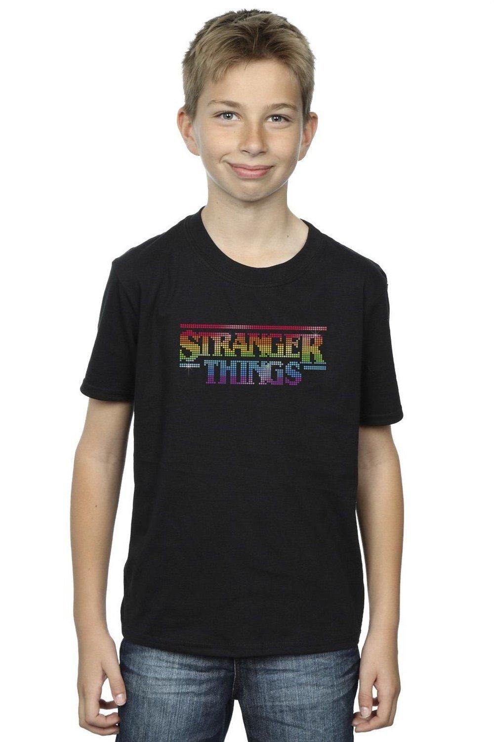 Stranger Things Rainbow Dot Logo T-Shirt