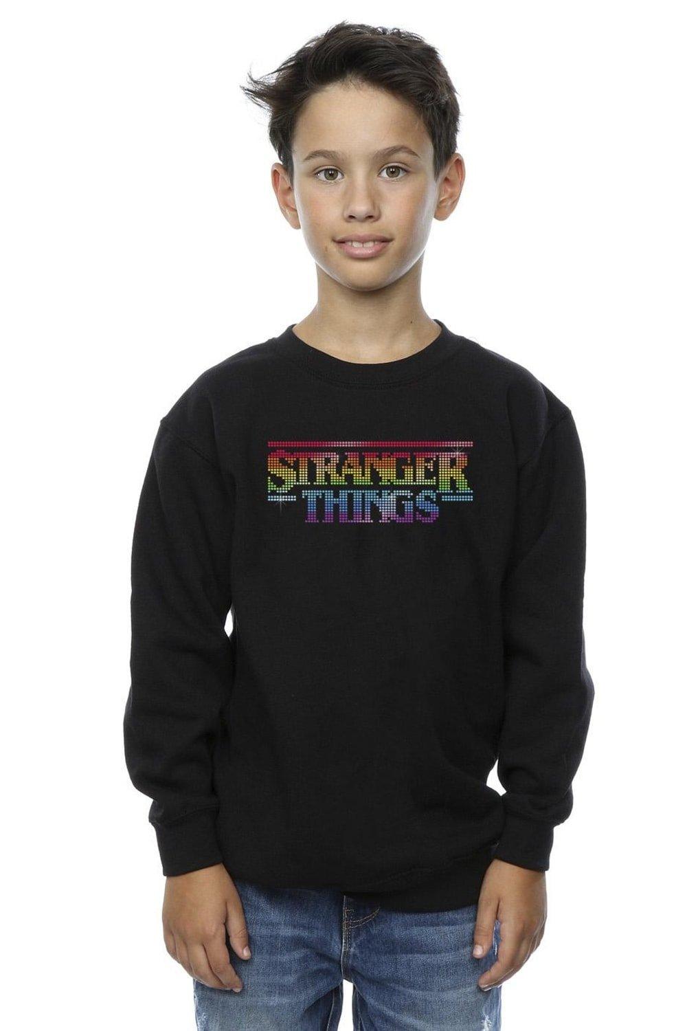 Stranger Things Rainbow Dot Logo Sweatshirt