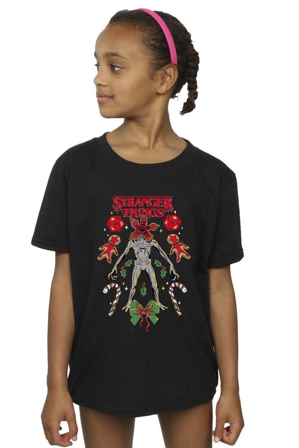 Stranger Things Christmas Demogorgon Cotton T-Shirt