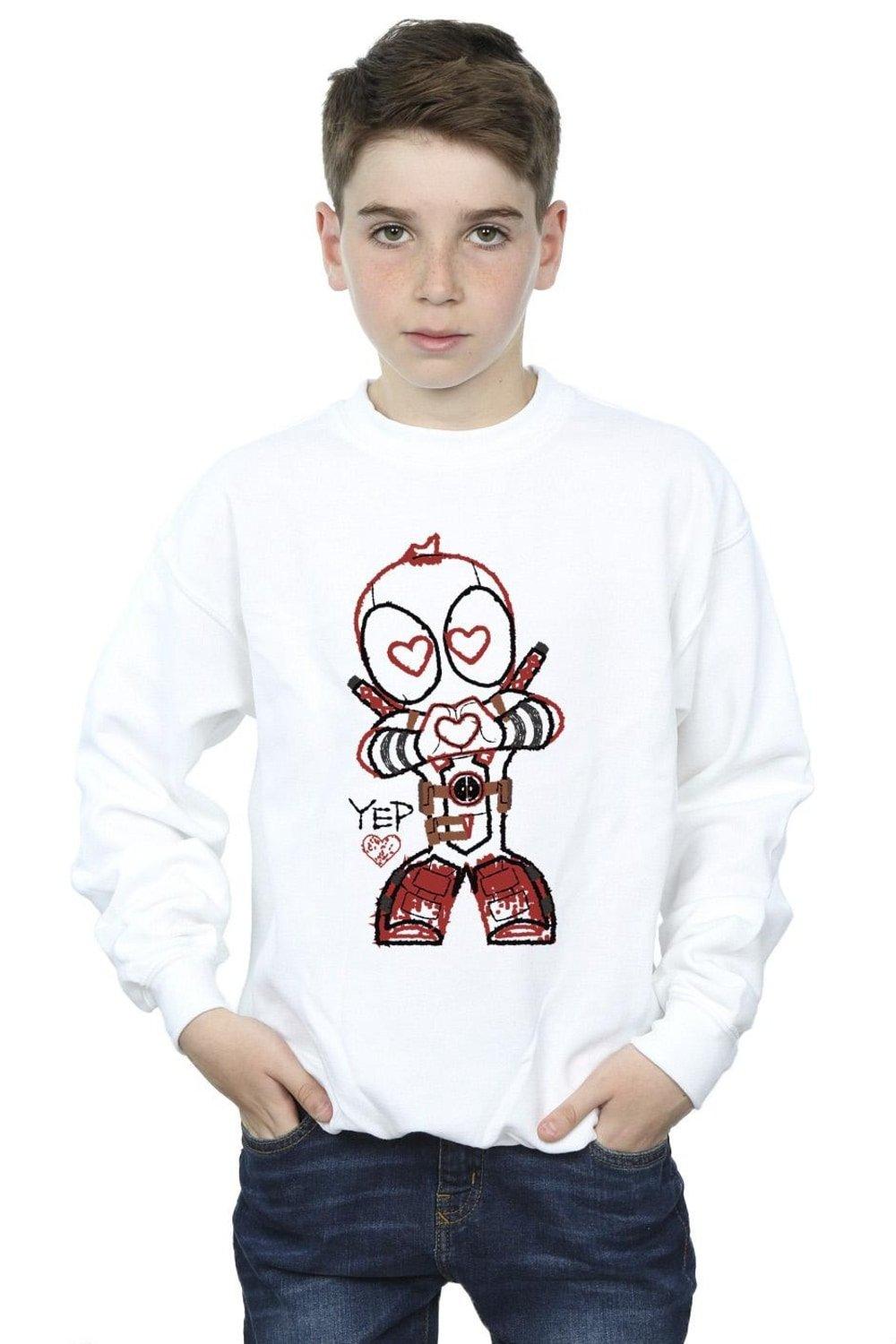 Deadpool Love Beam Line Sweatshirt