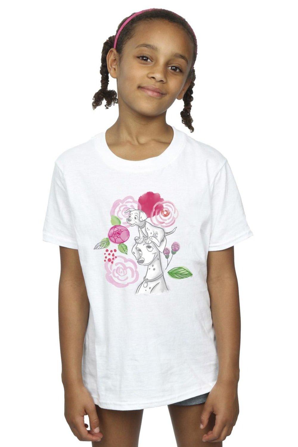 101 Dalmatians Flowers Cotton T-Shirt