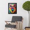 Artery8 Geometric Rainbow Owl Picture Abstract Multi Coloured Art Print Framed Poster Wall Decor 12x16 inch thumbnail 2