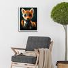 Artery8 Cute Fox Cub Striped Fur Cartoon Art Print Framed Poster Wall Decor 12x16 inch thumbnail 2