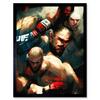 Artery8 Cage Fighting Abstract Oil Martial Arts Boxing Art Print Framed Poster Wall Decor 12x16 inch thumbnail 1