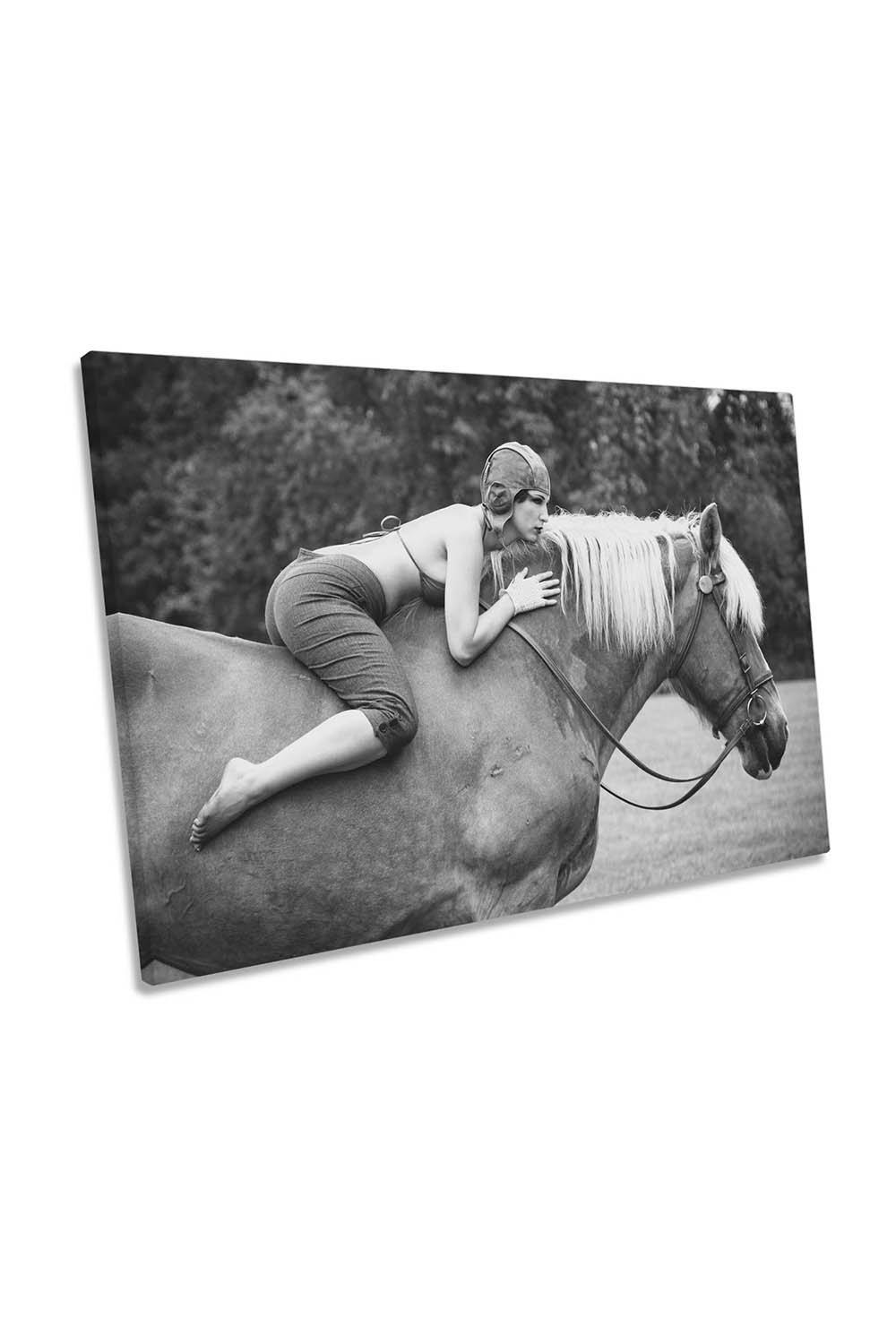 Off to the Races Horse Rider Canvas Wall Art Picture Print