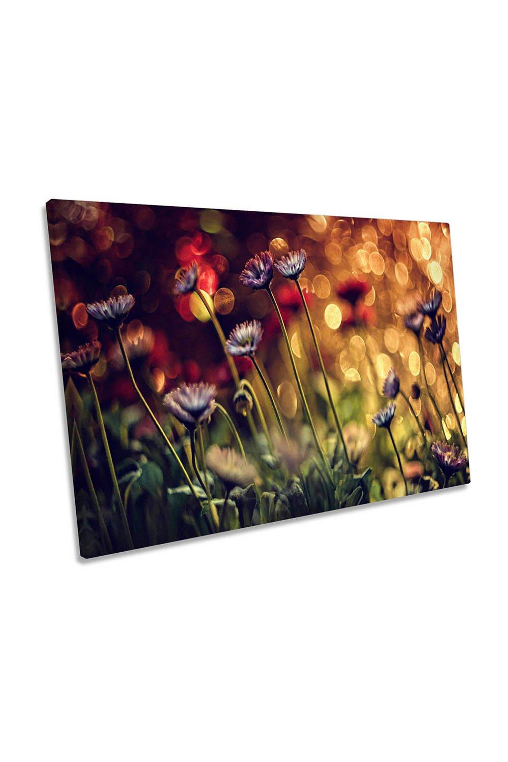 Summer Flowers Floral Sunlight Canvas Wall Art Picture Print
