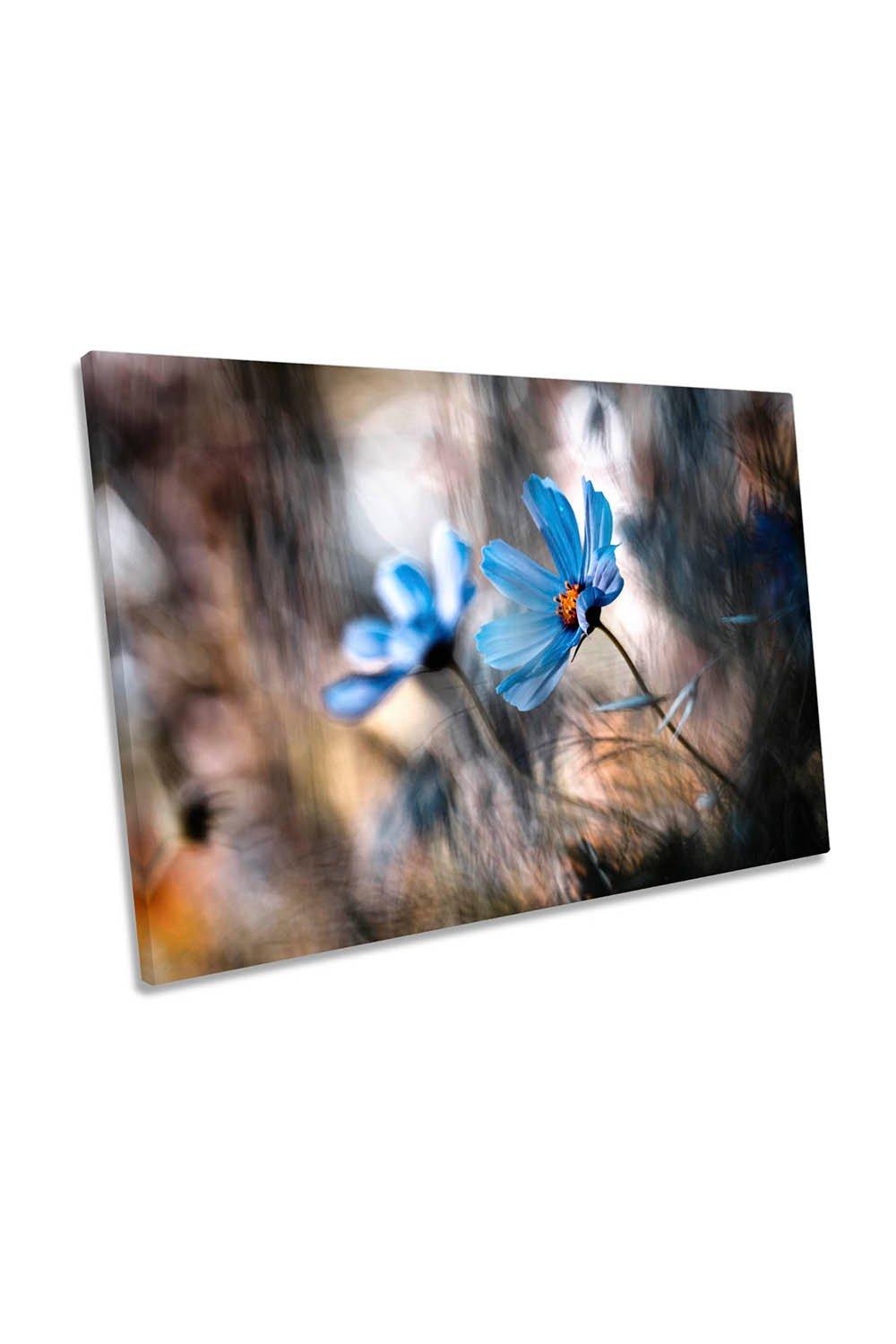 The Two of Us Blue Flowers Floral Canvas Wall Art Picture Print