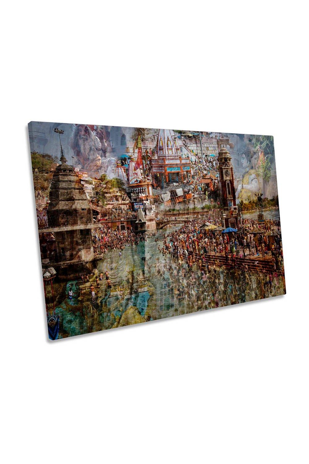 Holy India Abstract Canvas Wall Art Picture Print