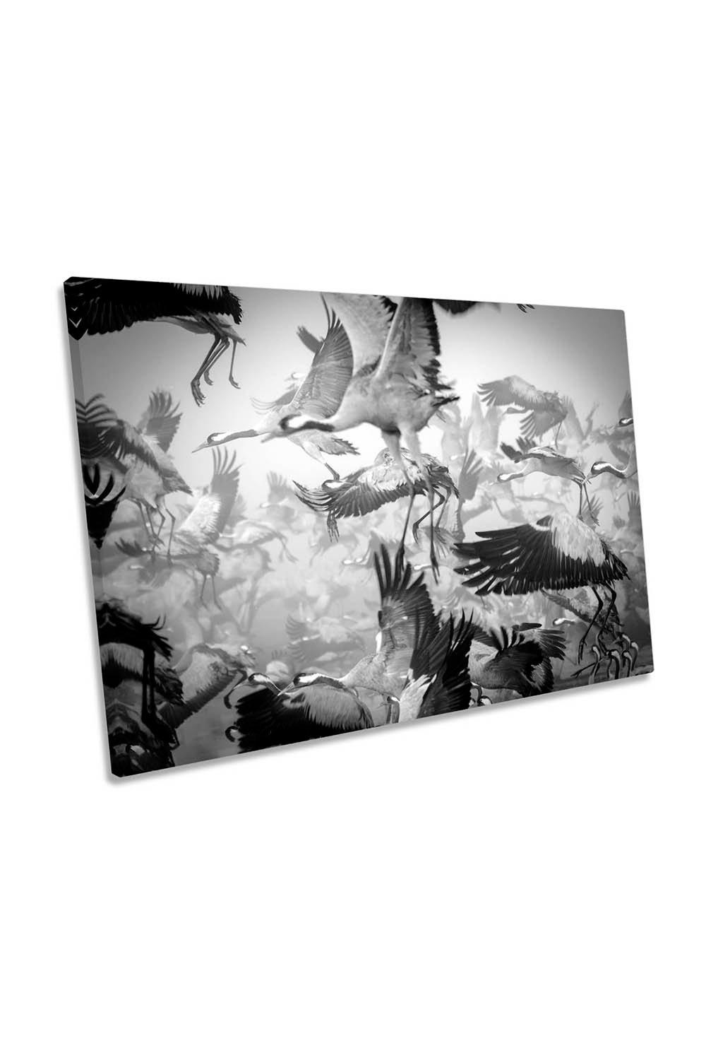 Chaos Crane Birds Migration Canvas Wall Art Picture Print