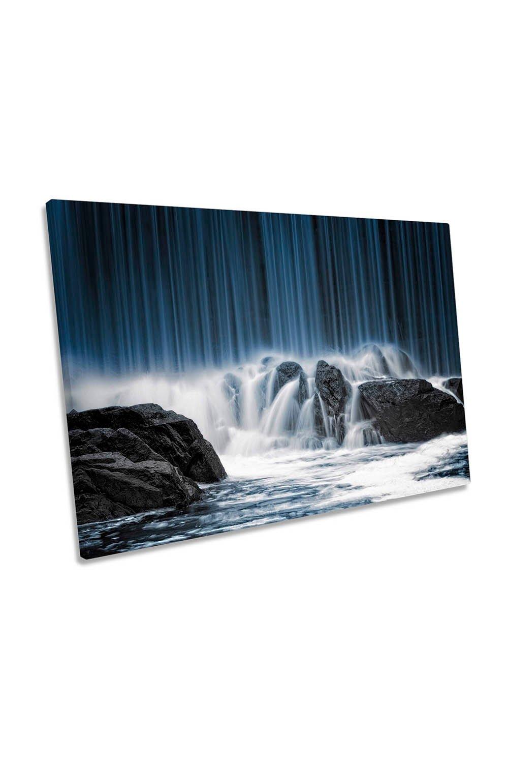 The Blue Curtain Waterfall Nature Canvas Wall Art Picture Print