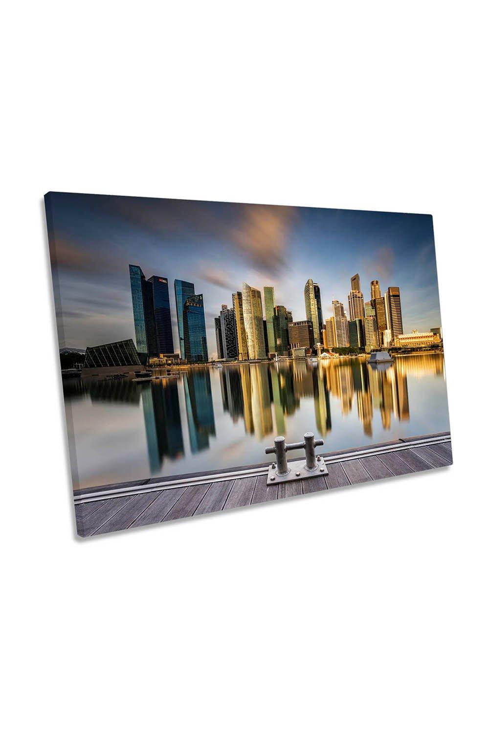 Singapore City Skyline Reflection Canvas Wall Art Picture Print