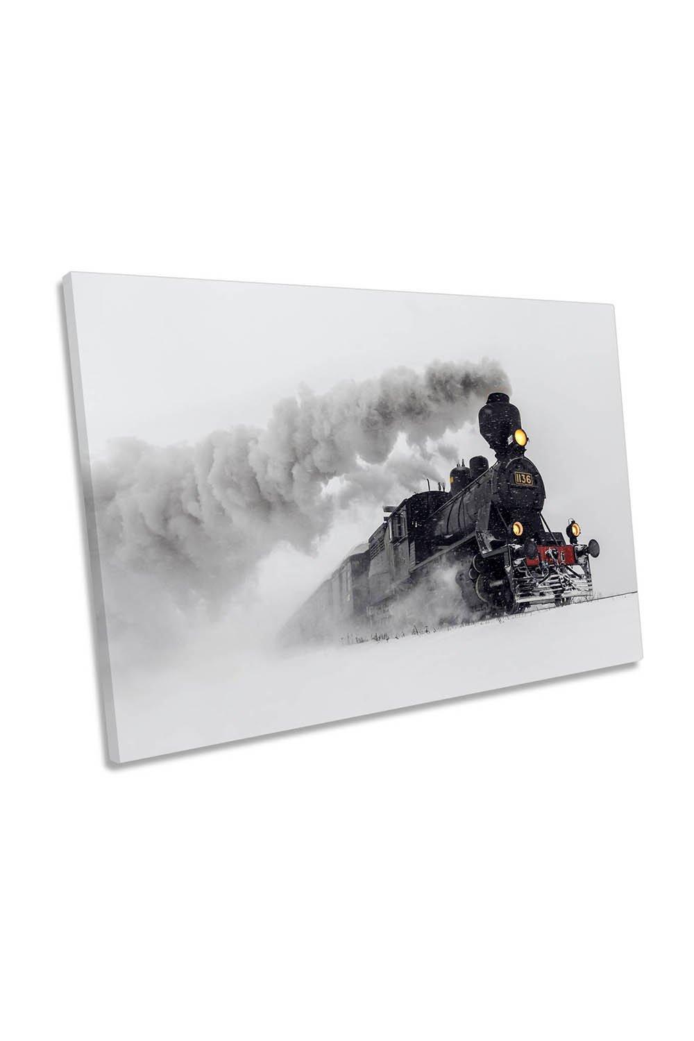 Little Jumbo Steam Train Canvas Wall Art Picture Print