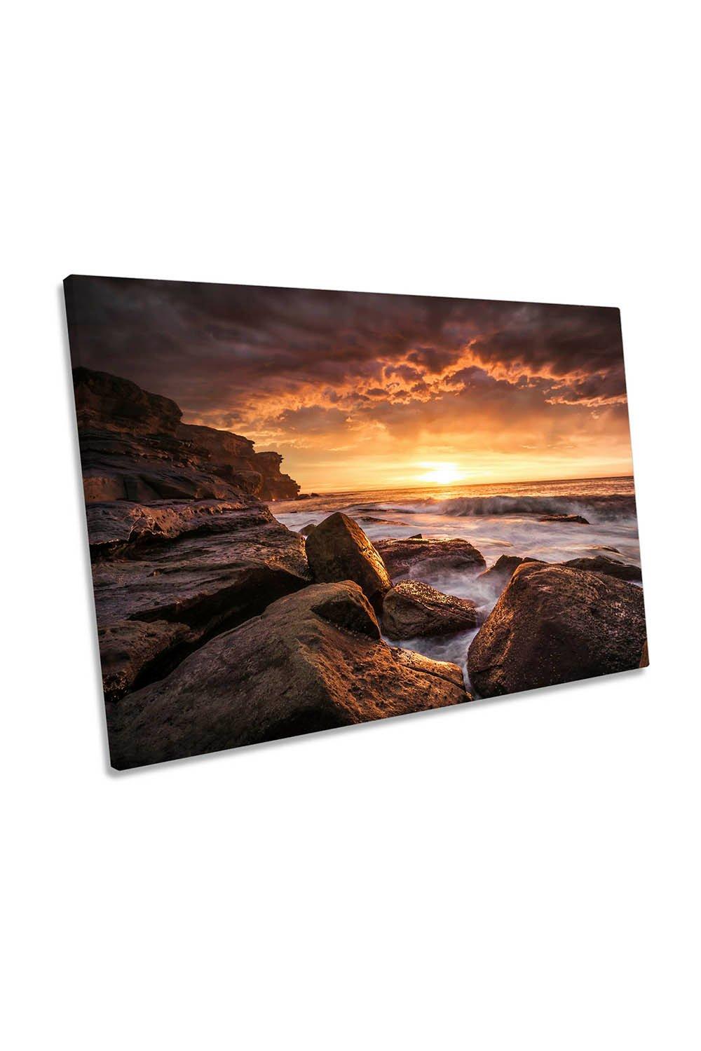 Cape Solander Australia Sunset Beach Canvas Wall Art Picture Print