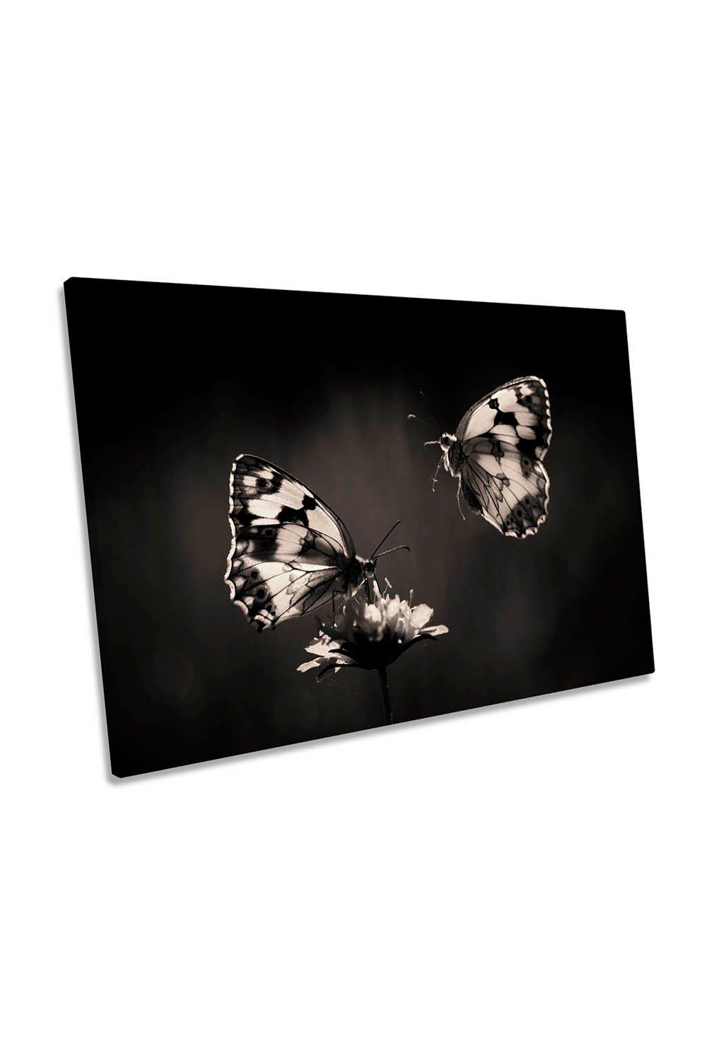 Butterflies Floral Nature Canvas Wall Art Picture Print