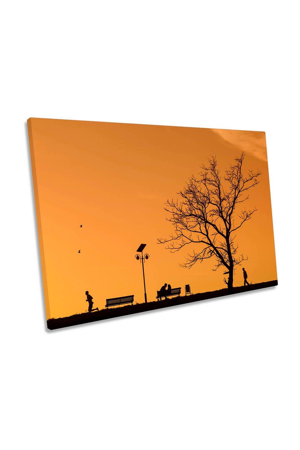 Moments People Parklife Sunset Canvas Wall Art Picture Print