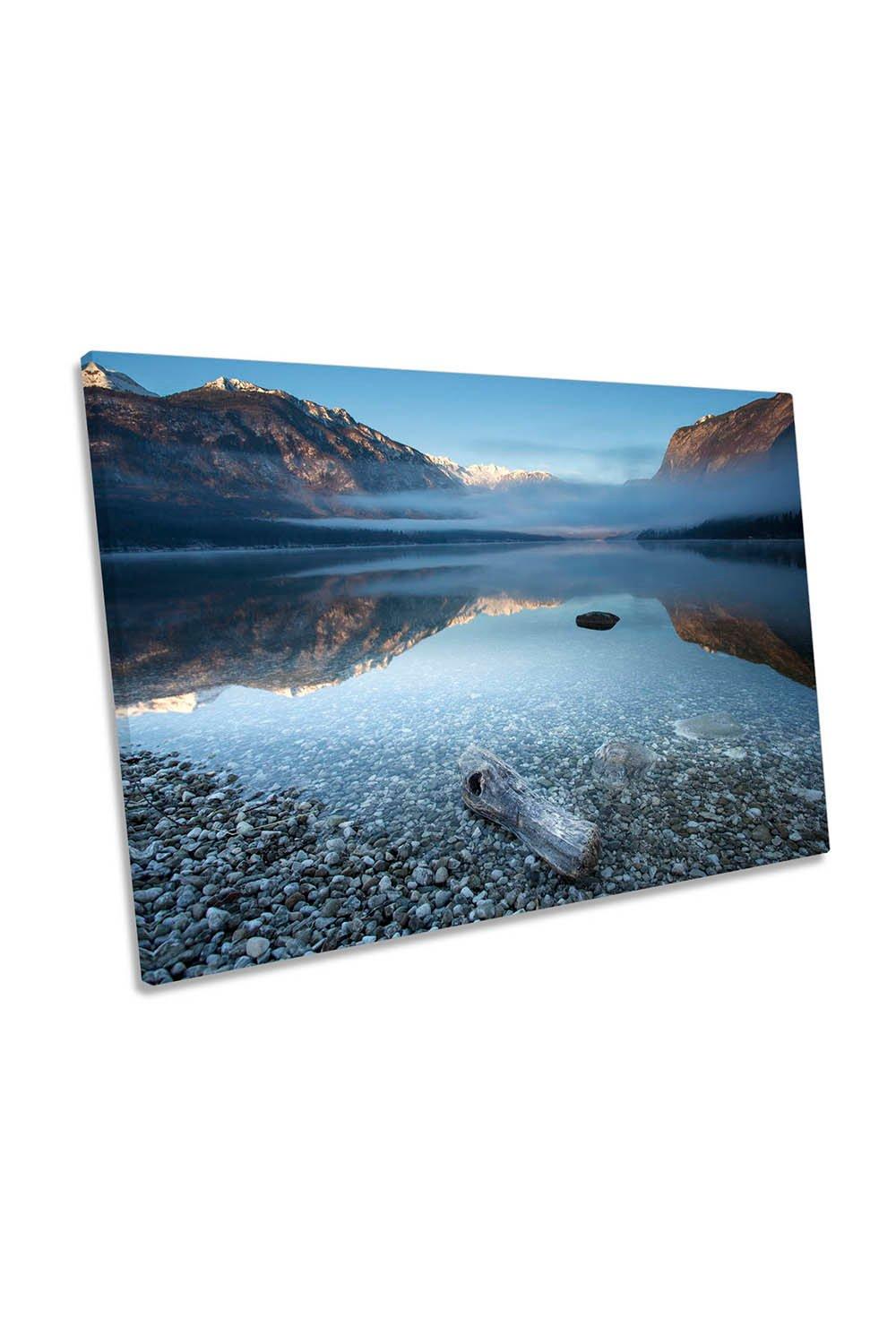 Bohinj's Tranquillity Mountains Lake Canvas Wall Art Picture Print