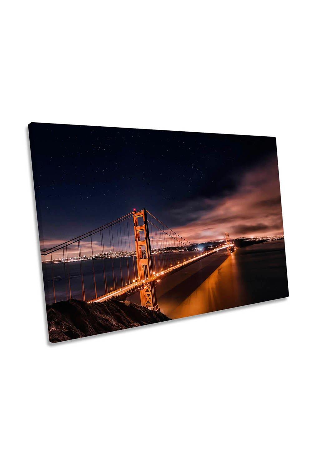 Golden Gate to Stars San Francisco Canvas Wall Art Picture Print