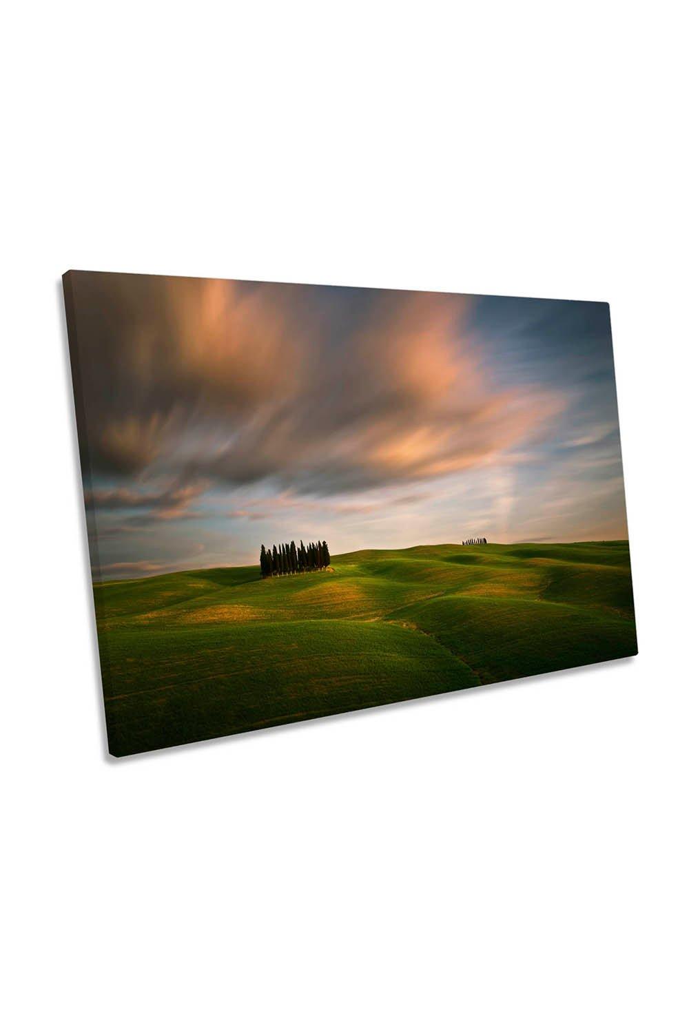 Tuscany Italy Fields Landscape Canvas Wall Art Picture Print