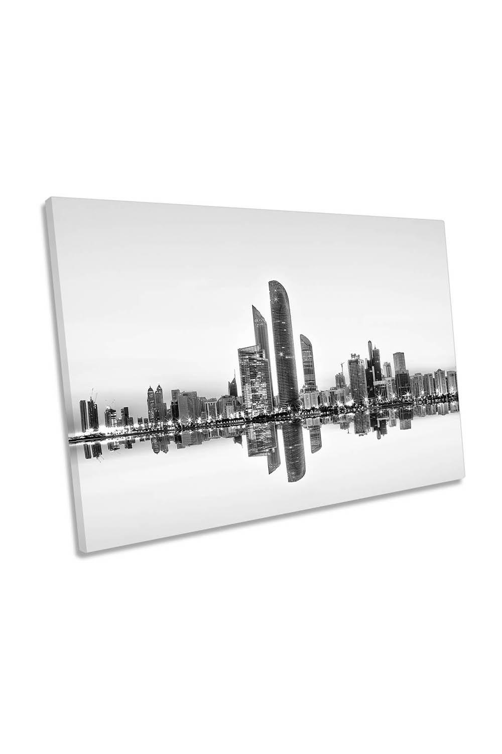 Abu Dhabi City Skyline Reflection Canvas Wall Art Picture Print