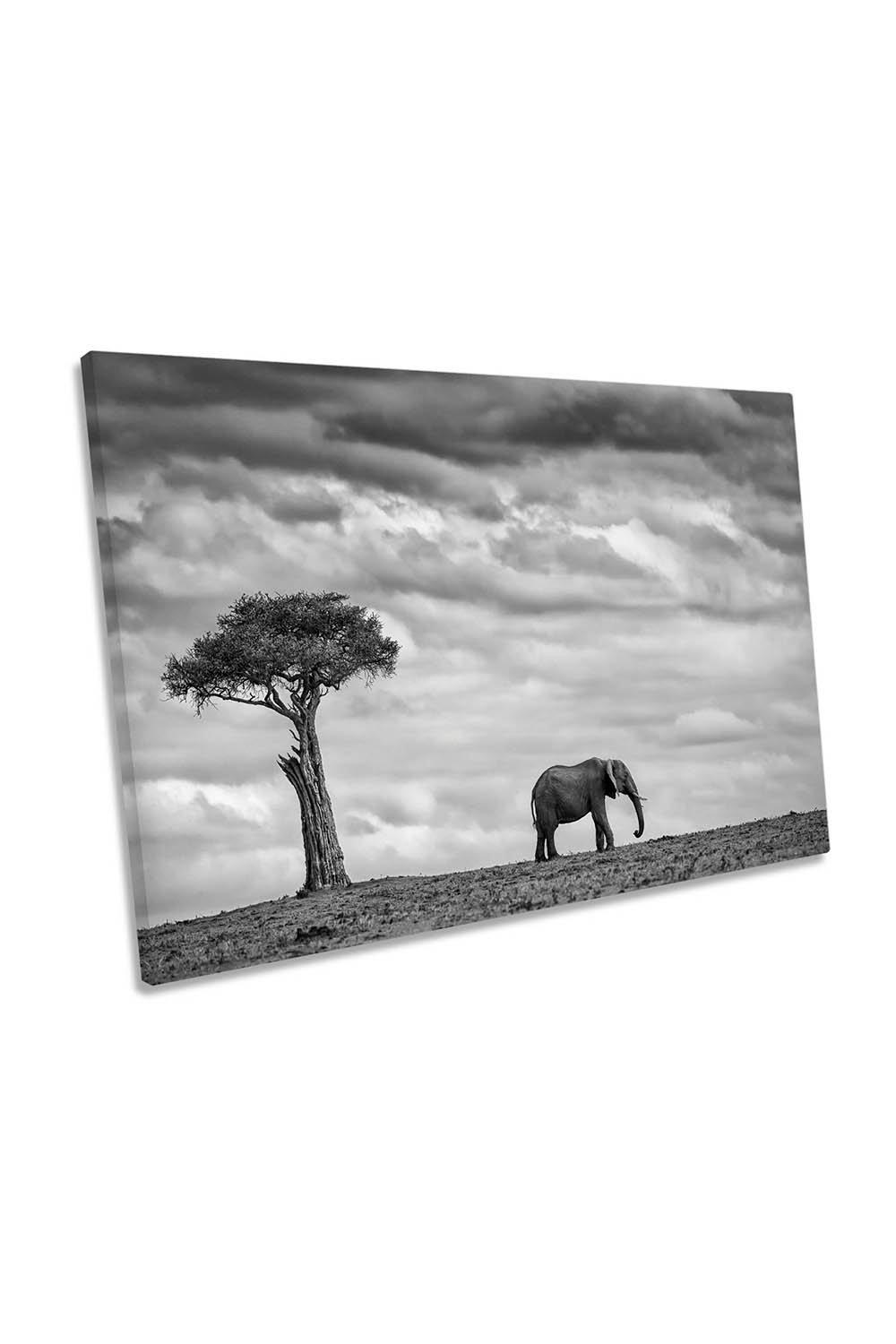 Elephant Landscape Animal Wildlife Canvas Wall Art Picture Print