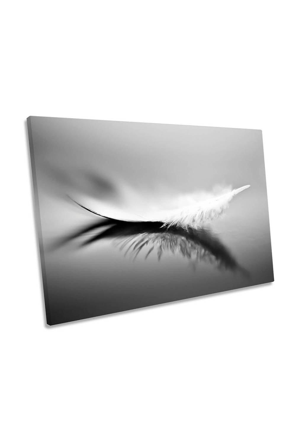 White Gentle Feather Canvas Wall Art Picture Print