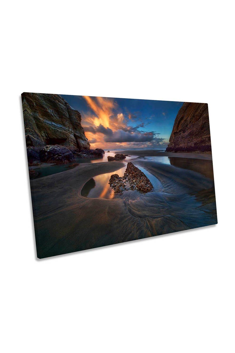 When the Tide Receded Seascape Canvas Wall Art Picture Print
