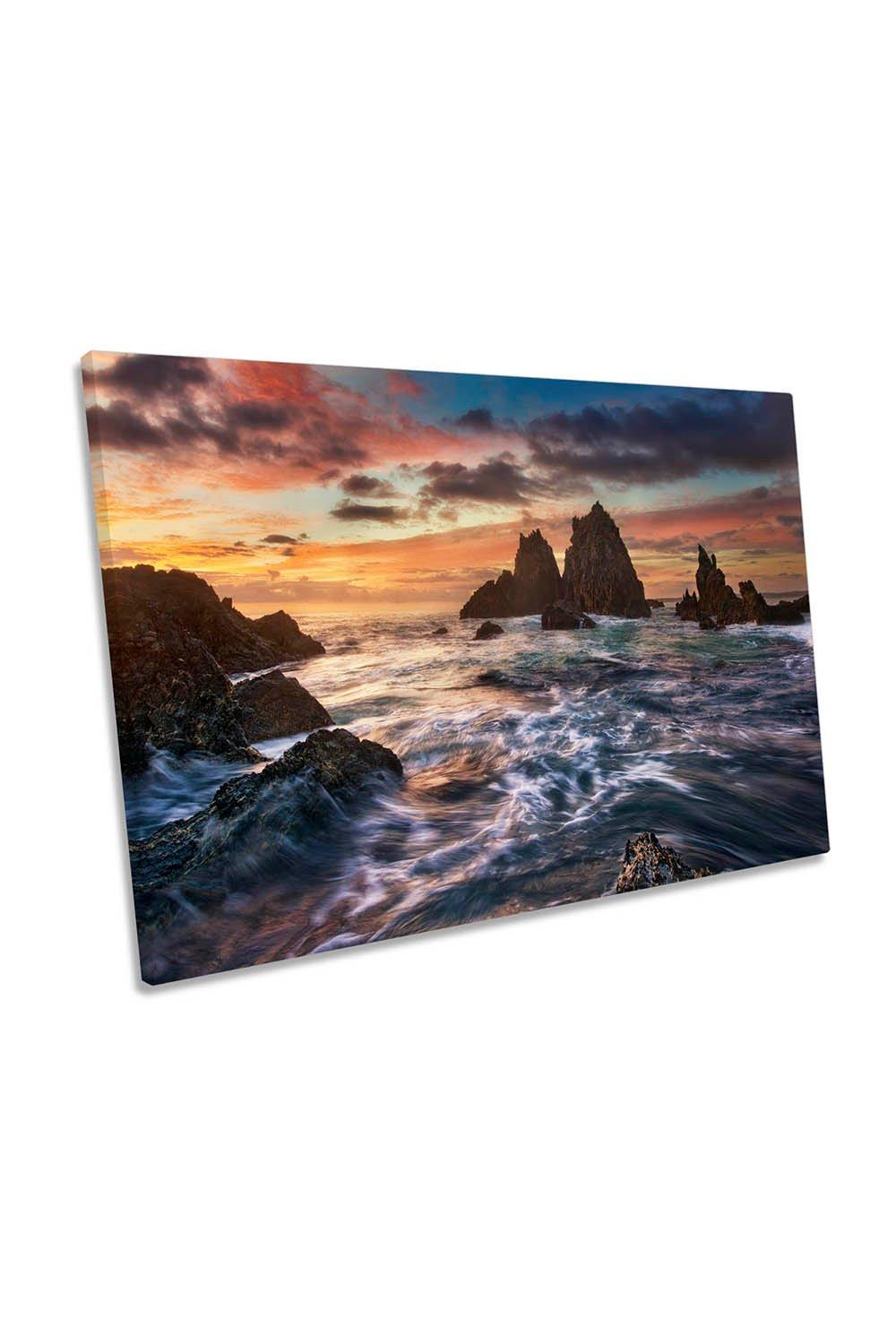 Dance with Light Seascape Rocky Coast Canvas Wall Art Picture Print