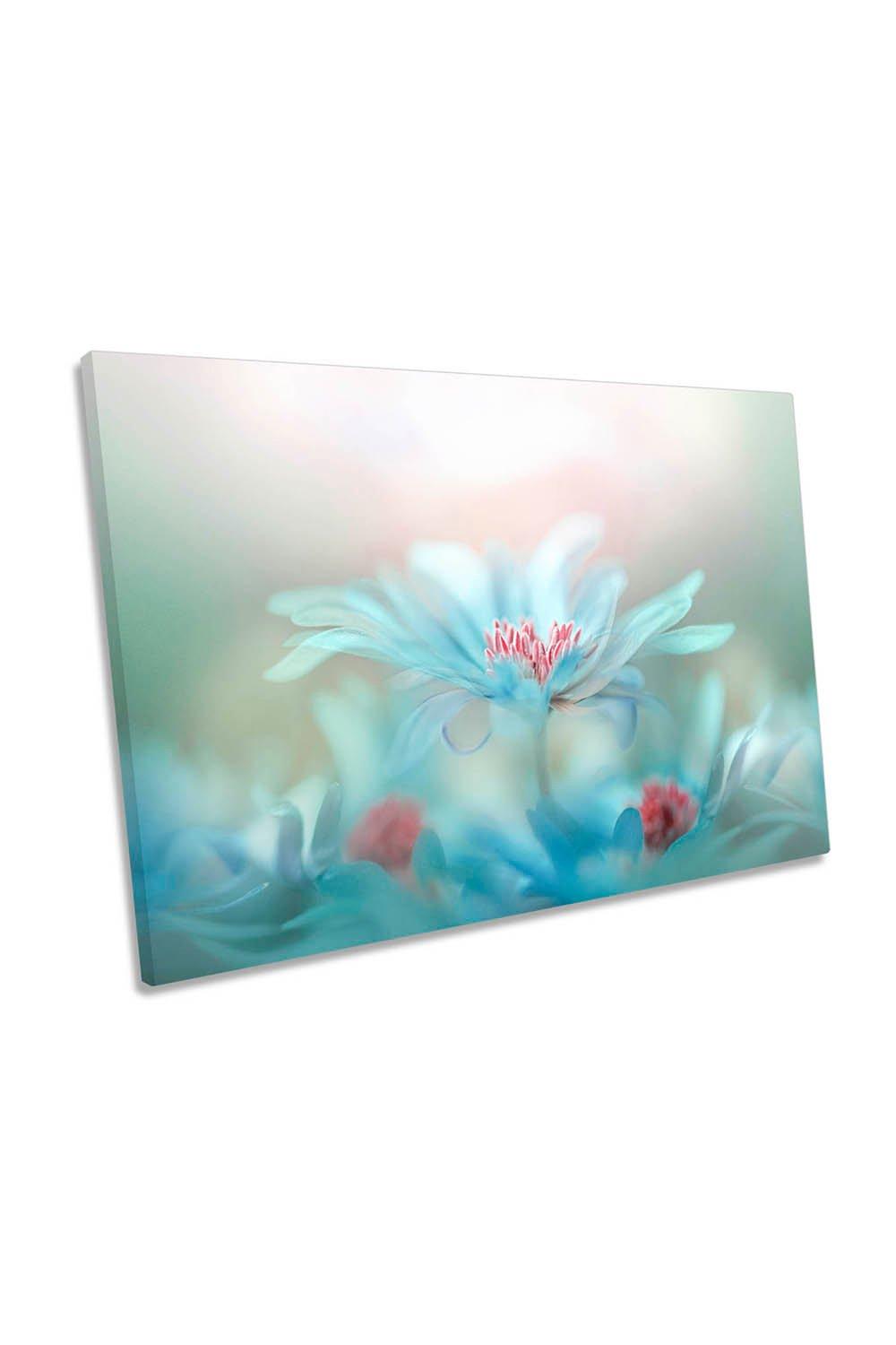 Fantasy Flowers Floral Blue Canvas Wall Art Picture Print