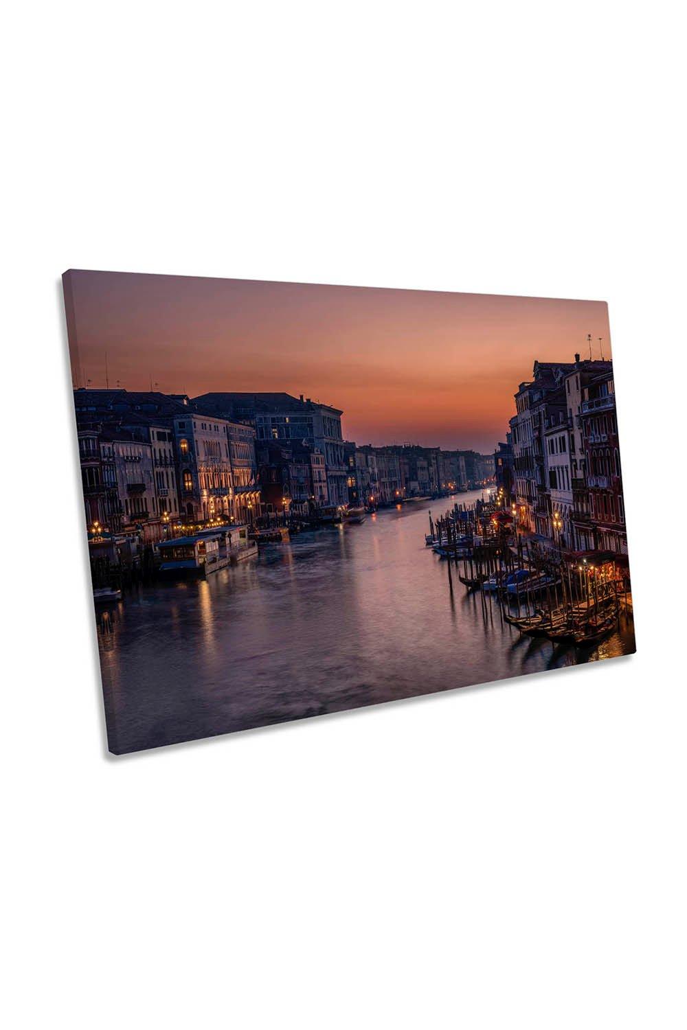 Venice Grand Canal at Sunset Canvas Wall Art Picture Print