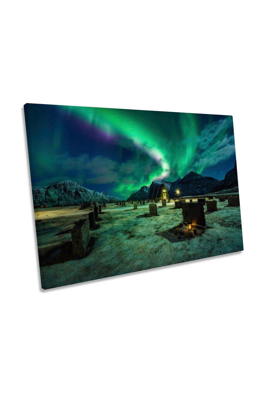 Dancing All Night Long Northern Lights Canvas Wall Art Picture Print