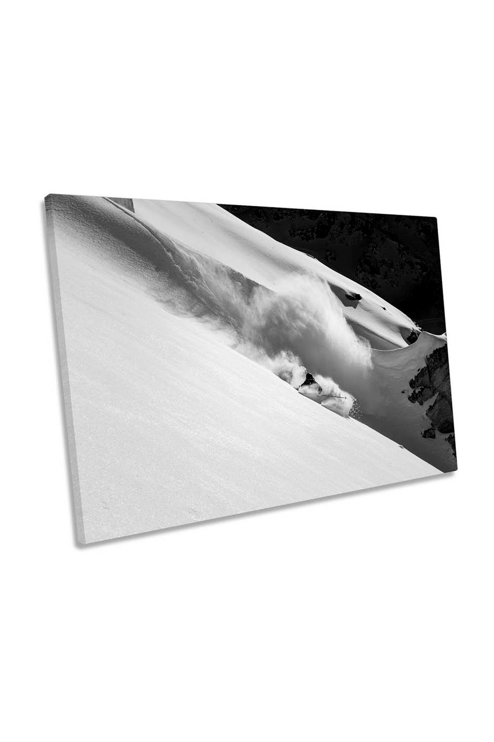 Cloud of Snow Skiing Skier Sports Canvas Wall Art Picture Print