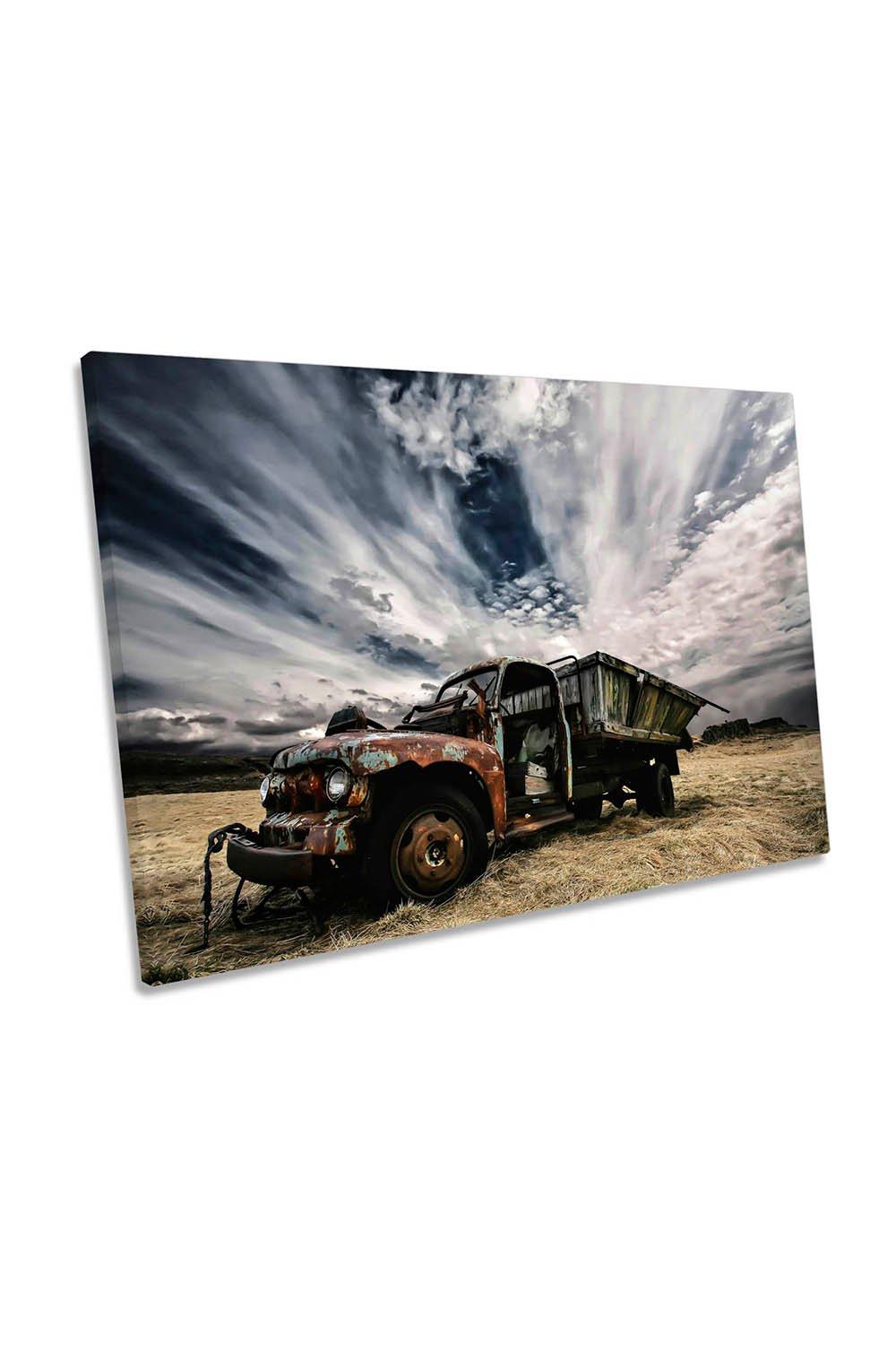 Rusty Old Abandoned Truck Canvas Wall Art Picture Print