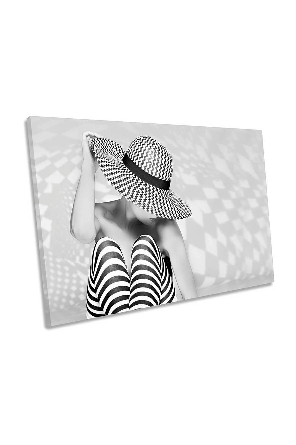 Zig the Zag Fashion Hat Model Canvas Wall Art Picture Print