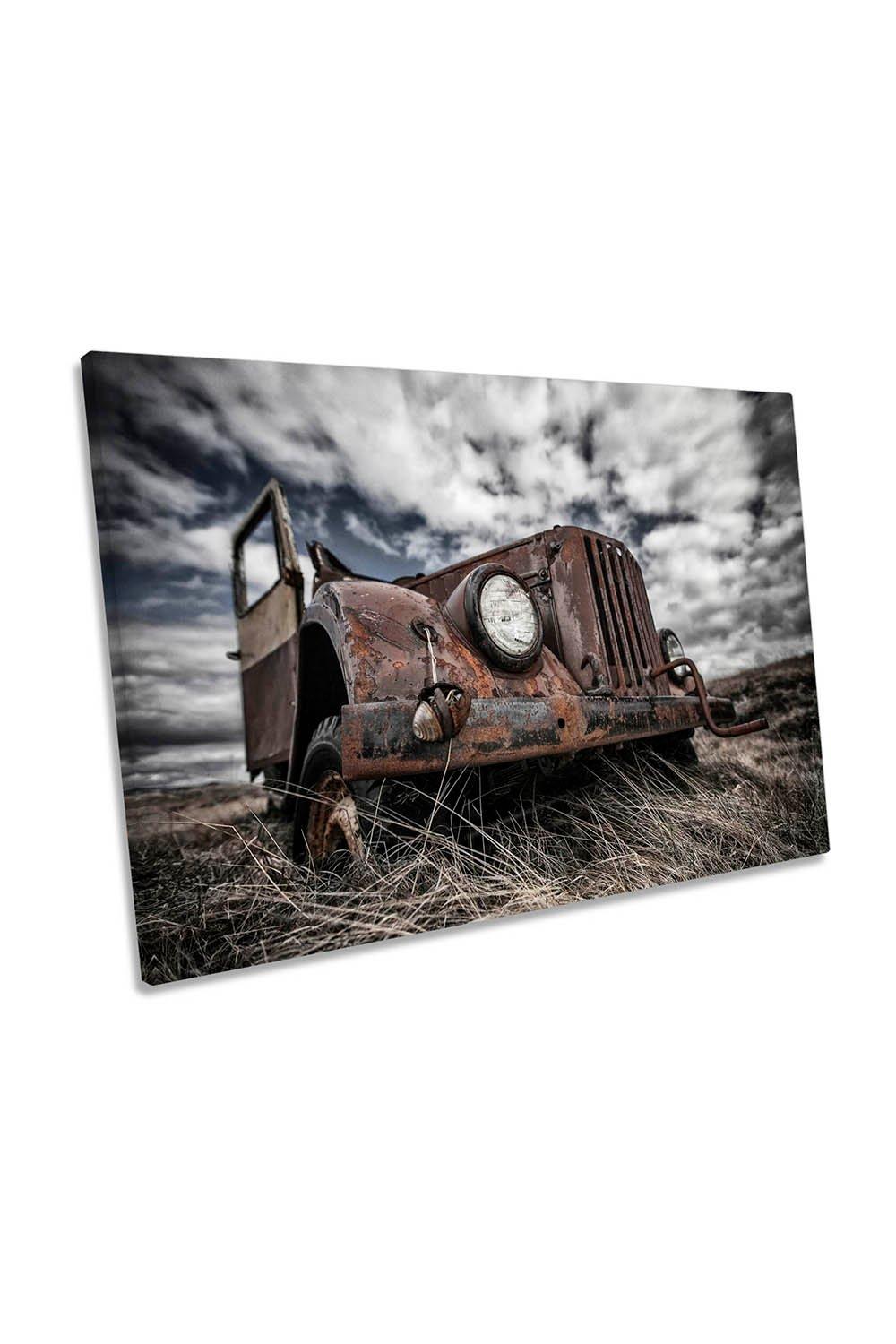 The Eye Abandoned Rusty Truck Canvas Wall Art Picture Print