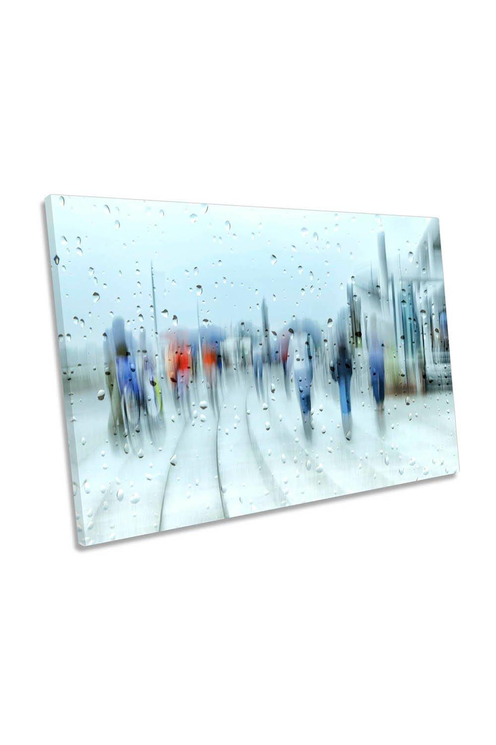 It's Raining Abstract Street Scene Canvas Wall Art Picture Print