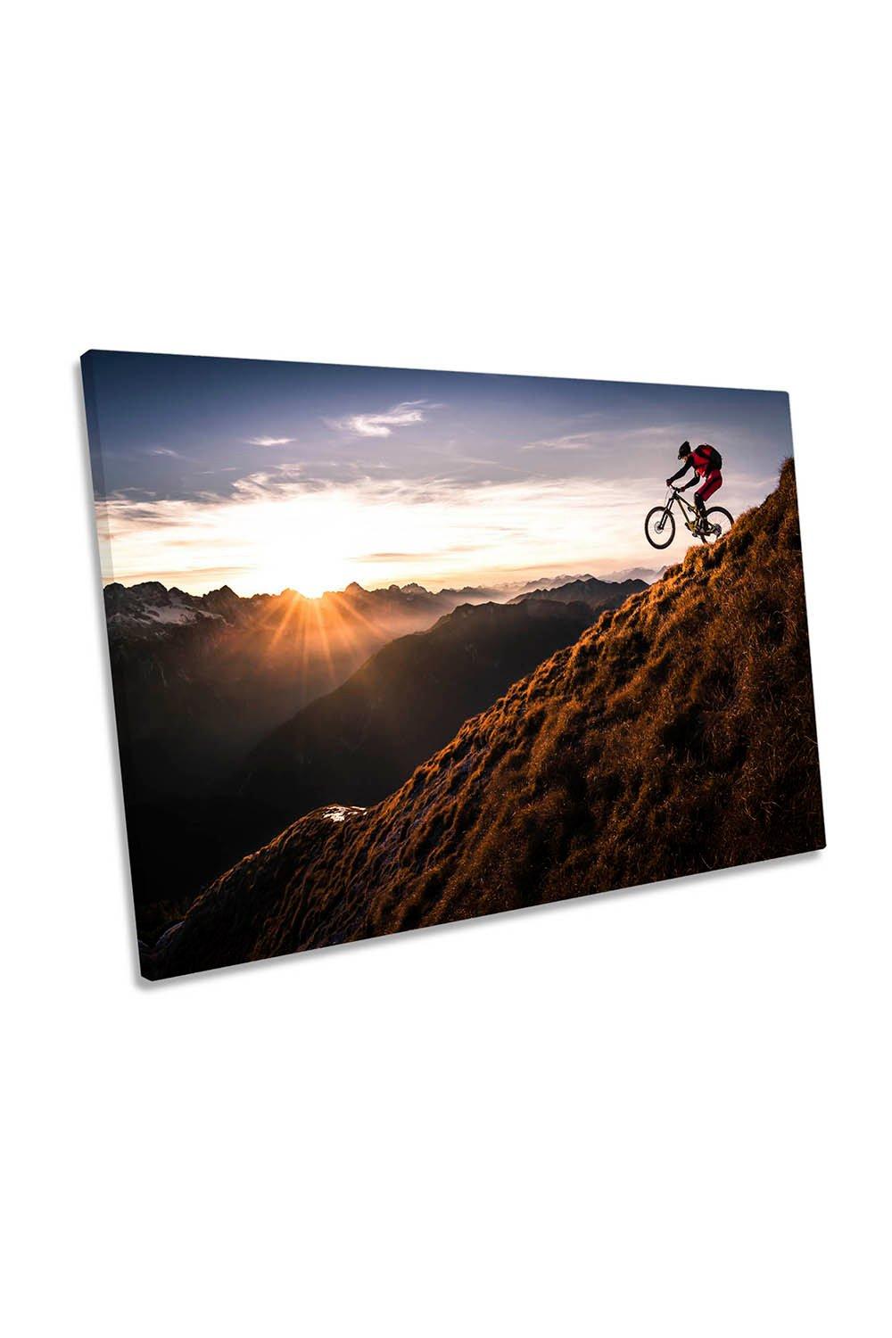 Live the Adventure Mountain Bike Canvas Wall Art Picture Print